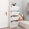 Armoire à chaussures 4 portes Blanc 59x24x136 cm Aggloméré 