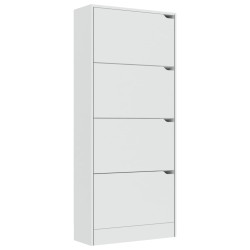 Armoire à chaussures 4 portes Blanc 59x24x136 cm Aggloméré 