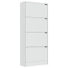 Armoire à chaussures 4 portes Blanc 59x24x136 cm Aggloméré 