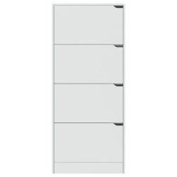 Armoire à chaussures 4 portes Blanc 59x24x136 cm Aggloméré 