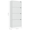Armoire à chaussures 4 portes Blanc 59x24x136 cm Aggloméré 