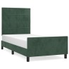 Cadre de lit sans matelas vert foncé 90x190 cm velours 