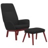 Chaise de relaxation avec repose-pied Noir Tissu 