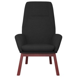 Chaise de relaxation avec repose-pied Noir Tissu 
