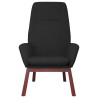 Chaise de relaxation avec repose-pied Noir Tissu 