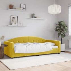 Lit de repos sans matelas jaune 90x200 cm velours 