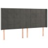 Tête de lit à LED Gris foncé 163x16x118/128 cm Velours 