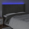 Tête de lit à LED Gris foncé 163x16x118/128 cm Velours 