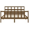 Cadre de lit sans matelas marron miel bois massif 