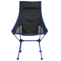 Chaise de camping pliable PVC et aluminium Noir 