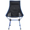 Chaise de camping pliable PVC et aluminium Noir 