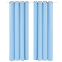 Rideau avec œillets métalliques 2 pcs 135 x 245 cm Turquoise 