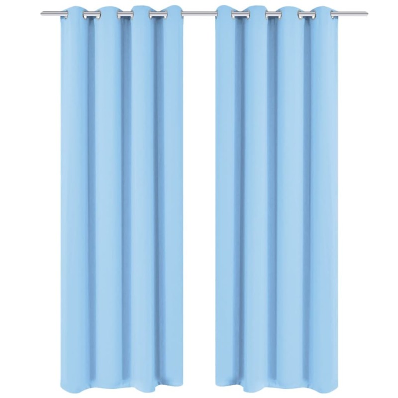 Rideau avec œillets métalliques 2 pcs 135 x 245 cm Turquoise Rideau avec œillets métalliques 2 pcs 135 x 245 cm Turquoise