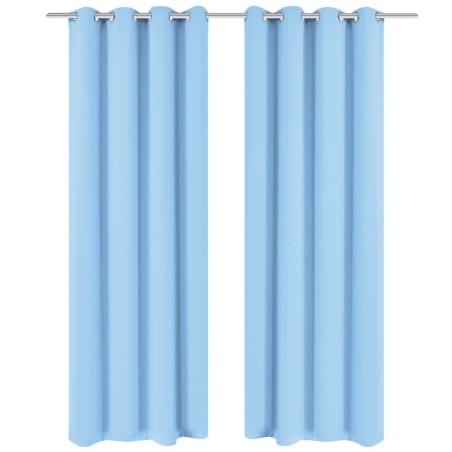 Rideau avec œillets métalliques 2 pcs 135 x 245 cm Turquoise 