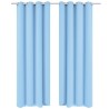 Rideau avec œillets métalliques 2 pcs 135 x 245 cm Turquoise 