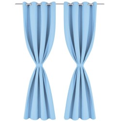 Rideau avec œillets métalliques 2 pcs 135 x 245 cm Turquoise 