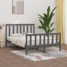 Cadre de lit sans matelas gris 150x200 cm bois massif 