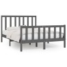 Cadre de lit sans matelas gris 150x200 cm bois massif 