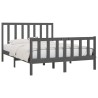 Cadre de lit sans matelas gris 150x200 cm bois massif 