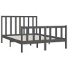 Cadre de lit sans matelas gris 150x200 cm bois massif 