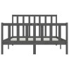 Cadre de lit sans matelas gris 150x200 cm bois massif 