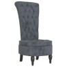 Chaise à dossier haut gris foncé velours conception de bouton 