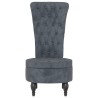 Chaise à dossier haut gris foncé velours conception de bouton 