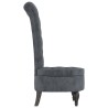 Chaise à dossier haut gris foncé velours conception de bouton 