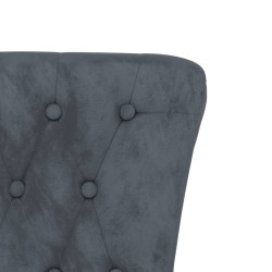 Chaise à dossier haut gris foncé velours conception de bouton 