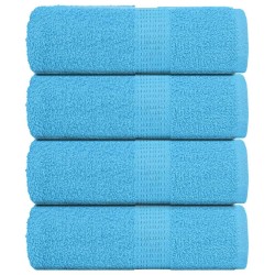 Serviettes de visage 4 pcs turquoise 30x30cm 360g/m² 100% coton 