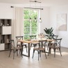 Pieds de table à manger en forme de U, 2 pièces, acier naturel, 90 x (72-73) cm 