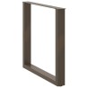 Pieds de table à manger en forme de U, 2 pièces, acier naturel, 90 x (72-73) cm 