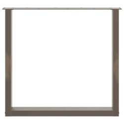 Pieds de table à manger en forme de U, 2 pièces, acier naturel, 90 x (72-73) cm 