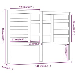 Tête de lit Marron miel 141x4x104 cm Bois massif de pin 