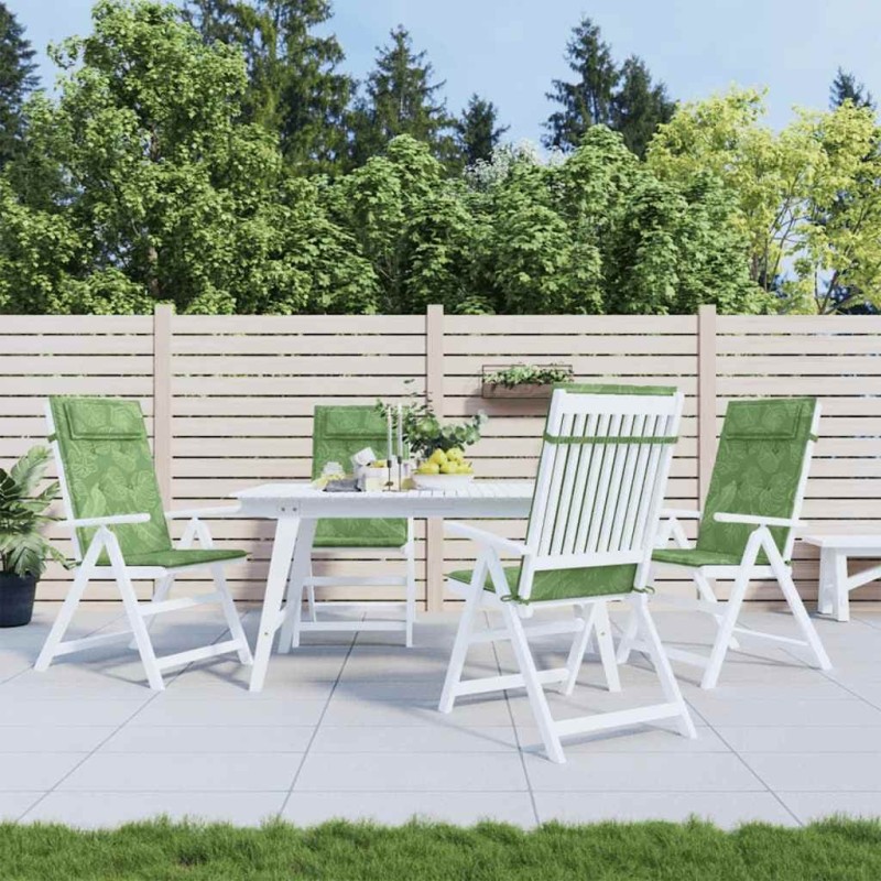 Coussins de chaise à dossier haut lot de 4 modèle de feuille 