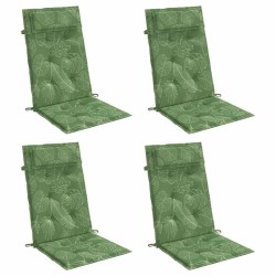Coussins de chaise à dossier haut lot de 4 modèle de feuille 