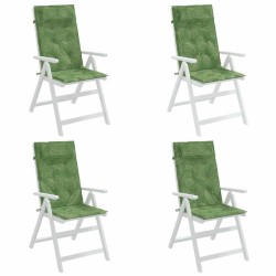Coussins de chaise à dossier haut lot de 4 modèle de feuille 