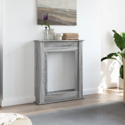 Cadre de cheminée sonoma gris 75x20x87,5 cm bois d'ingénierie 