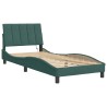Cadre de lit avec lumières LED vert foncé 80x200 cm velours 