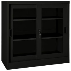 Armoire à portes coulissantes Noir 90x40x90 cm Acier 