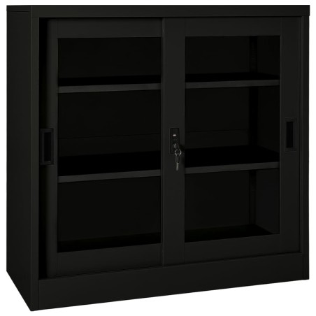 Armoire à portes coulissantes Noir 90x40x90 cm Acier 