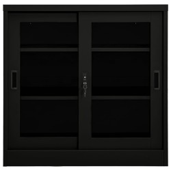 Armoire à portes coulissantes Noir 90x40x90 cm Acier 