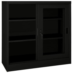 Armoire à portes coulissantes Noir 90x40x90 cm Acier 