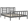 Cadre de lit sans matelas gris bois de pin massif 