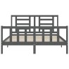Cadre de lit sans matelas gris bois de pin massif 