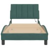 Cadre de lit avec LED sans matelas vert foncé 90x200 cm velours 