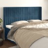 Tête de lit avec oreilles Bleu foncé 163x16x118/128 cm Velours 