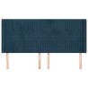 Tête de lit avec oreilles Bleu foncé 163x16x118/128 cm Velours 