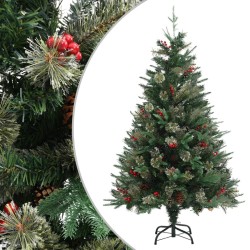 Sapin de Noël avec pommes de pin Vert 120 cm PVC et PE 