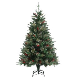 Sapin de Noël avec pommes de pin Vert 120 cm PVC et PE 